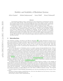 Stability and Scalability of Blockchain Systems
