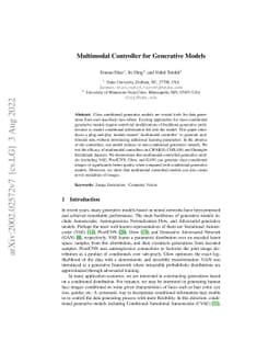 Multimodal Controller for Generative Models