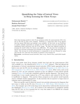 Quantifying the Value of Lateral Views in Deep Learning for Chest X-rays