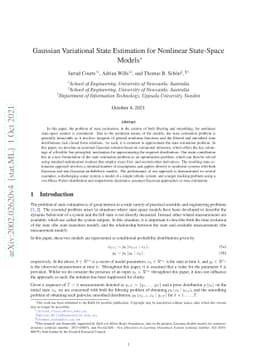 Gaussian Variational State Estimation for Nonlinear State-Space Models
