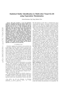 Statistical Outlier Identification in Multi-robot Visual SLAM using
  Expectation Maximization
