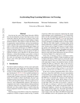 Accelerating Deep Learning Inference via Freezing