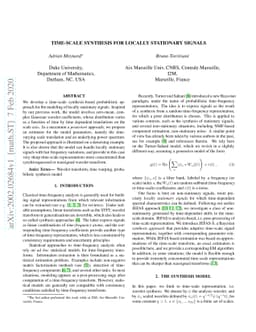 Time-scale synthesis for locally stationary signals