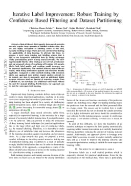 Iterative Label Improvement: Robust Training by Confidence Based
  Filtering and Dataset Partitioning