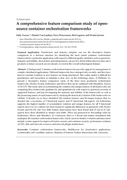 A Comprehensive Feature Comparison Study of Open-Source Container
  Orchestration Frameworks
