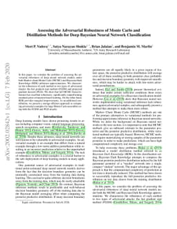 Assessing the Adversarial Robustness of Monte Carlo and Distillation
  Methods for Deep Bayesian Neural Network Classification