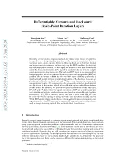 Differentiable Forward and Backward Fixed-Point Iteration Layers