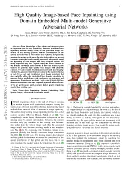 Domain Embedded Multi-model Generative Adversarial Networks for
  Image-based Face Inpainting