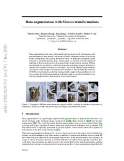 Data augmentation with Mobius transformations