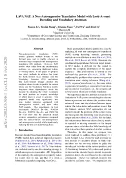 LAVA NAT: A Non-Autoregressive Translation Model with Look-Around
  Decoding and Vocabulary Attention
