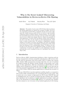 Why is My Secret Leaked? Discovering Vulnerabilities in Device-to-Device
  File Sharing