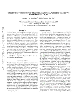 Exocentric to Egocentric Image Generation via Parallel Generative
  Adversarial Network
