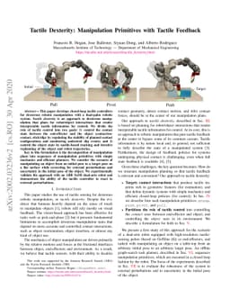 Tactile Dexterity: Manipulation Primitives with Tactile Feedback