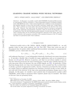 Learning CHARME models with neural networks