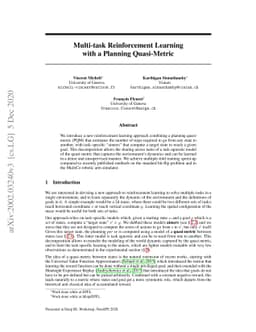 Multi-task Reinforcement Learning with a Planning Quasi-Metric