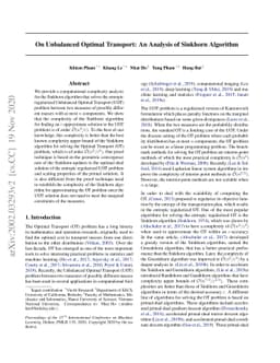 On Unbalanced Optimal Transport: An Analysis of Sinkhorn Algorithm