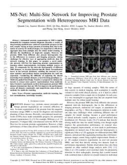 MS-Net: Multi-Site Network for Improving Prostate Segmentation with
  Heterogeneous MRI Data