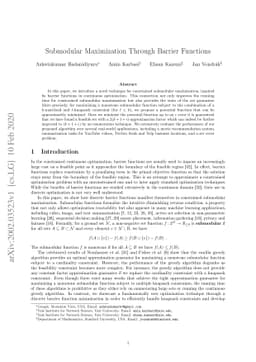 Submodular Maximization Through Barrier Functions