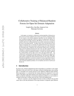 Collaborative Training of Balanced Random Forests for Open Set Domain
  Adaptation
