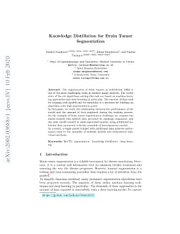 Knowledge Distillation for Brain Tumor Segmentation