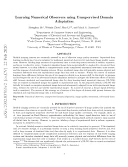 Learning Numerical Observers using Unsupervised Domain Adaptation