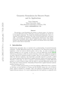 Geometric Formulation for Discrete Points and its Applications