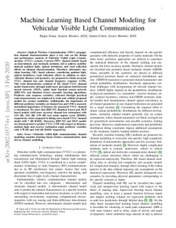 Machine Learning Based Channel Modeling for Vehicular Visible Light
  Communication