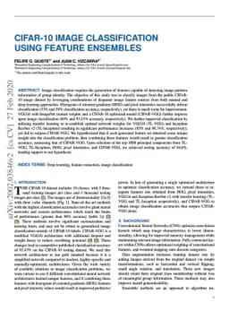 CIFAR-10 Image Classification Using Feature Ensembles