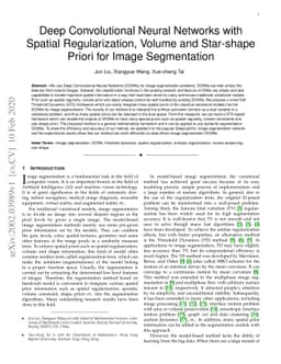 Deep Convolutional Neural Networks with Spatial Regularization, Volume
  and Star-shape Priori for Image Segmentation