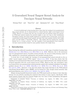 A Generalized Neural Tangent Kernel Analysis for Two-layer Neural
  Networks