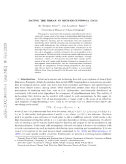 Dating the Break in High-dimensional Data
