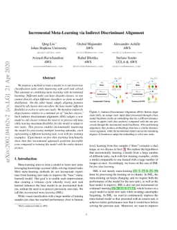 Incremental Meta-Learning via Indirect Discriminant Alignment