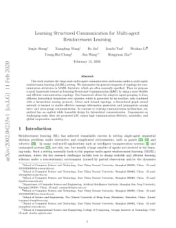 Learning Structured Communication for Multi-agent Reinforcement Learning