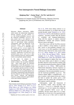 Non-Autoregressive Neural Dialogue Generation