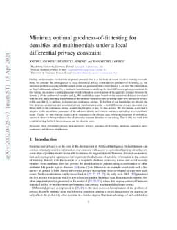 Minimax optimal goodness-of-fit testing for densities and multinomials
  under a local differential privacy constraint