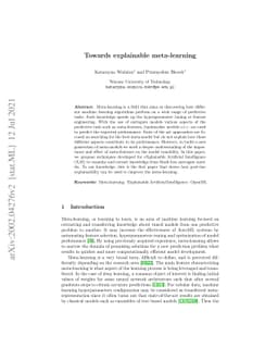 Towards explainable meta-learning