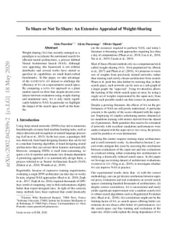 To Share or Not To Share: A Comprehensive Appraisal of Weight-Sharing