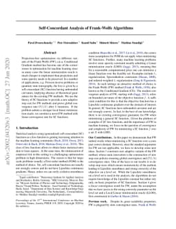 Self-Concordant Analysis of Frank-Wolfe Algorithms
