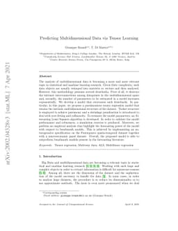 Predicting Multidimensional Data via Tensor Learning