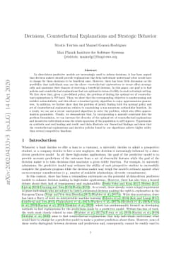 Decisions, Counterfactual Explanations and Strategic Behavior