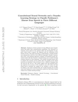 Convolutional Neural Networks and a Transfer Learning Strategy to
  Classify Parkinson's Disease from Speech in Three Different Languages