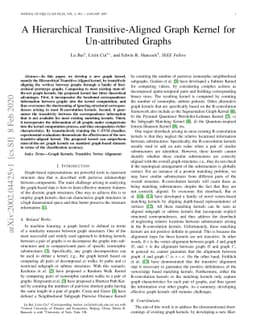 A Hierarchical Transitive-Aligned Graph Kernel for Un-attributed Graphs