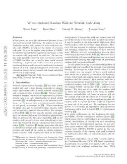 Vertex-reinforced Random Walk for Network Embedding
