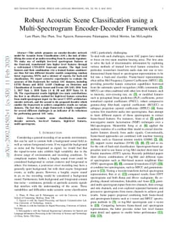 Robust Acoustic Scene Classification using a Multi-Spectrogram
  Encoder-Decoder Framework