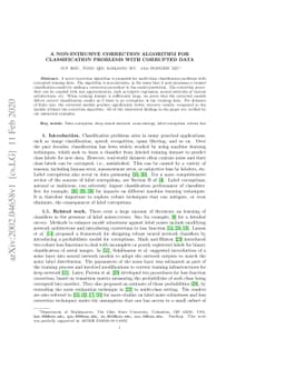 A Non-Intrusive Correction Algorithm for Classification Problems with
  Corrupted Data