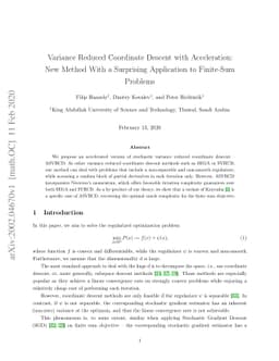 Variance Reduced Coordinate Descent with Acceleration: New Method With a
  Surprising Application to Finite-Sum Problems