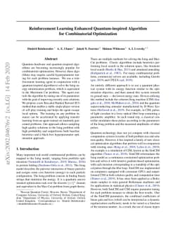 Reinforcement Learning Enhanced Quantum-inspired Algorithm for
  Combinatorial Optimization
