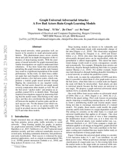 Graph Universal Adversarial Attacks: A Few Bad Actors Ruin Graph
  Learning Models