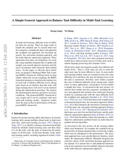 A Simple General Approach to Balance Task Difficulty in Multi-Task
  Learning