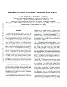 End-to-End Face Parsing via Interlinked Convolutional Neural Networks